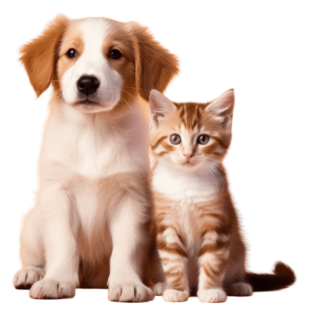 Dog and cat receiving professional grooming and care services
